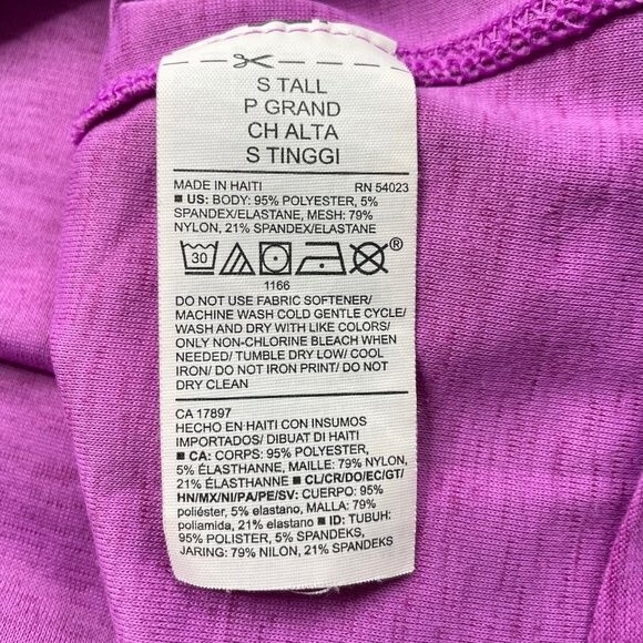 Old Navy Active Breathe On Tee T Shirt Crewneck Pink Purple S SM Small Tall ST - Picture 9 of 12